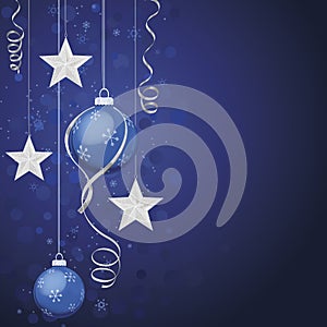 Silver and Blue Christmas Ornaments