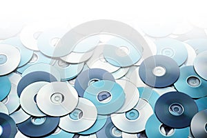 Silver blue DVD and CD disks data storage background