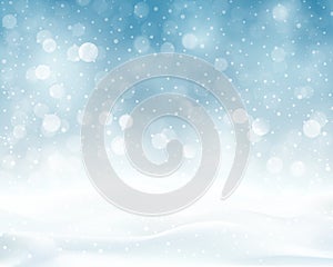 Silver blue sparkling Christmas, winter background