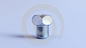 A silver bolt with a hexagonal head and threaded shaft.