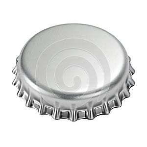 Silver Bottle Cap 3 D Render Isolated White Background 1