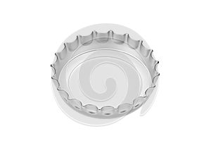 Silver bottle cap isolated on white background