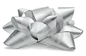 Silver bow isolated with path