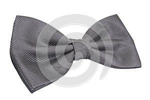 Silver bow tie isolated over white