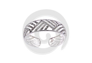 Silver Bracelets on Isolated White