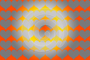 Silver Bright Orange Hearts Spotlight Background