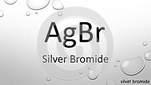 Silver bromide chemical formula on waterdrop background