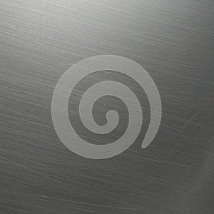 Silver brushed metal surface with a fine texture of parallel and intersecting lines. The