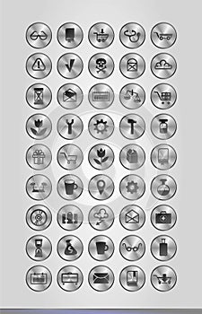 Silver business icons
