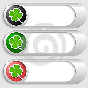 Silver buttons with cloverleaf