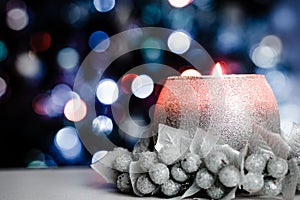 Silver Candle Light with Bokeh