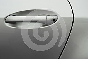 Silver car door handle