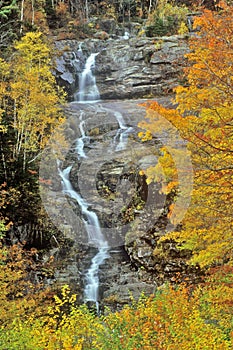 Silver Cascade, Crawford Notch, NH in the White Mountains in Autumn photo