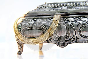 Silver case with jewelery
