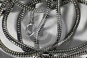 Silver chain close-up