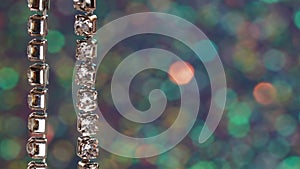 Silver chain for costume jewelry as a background image with copy space photographed