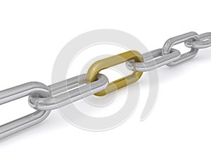 Silver Chain with One Gold Link