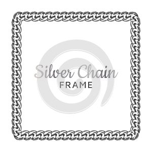 Silver chain square border frame.