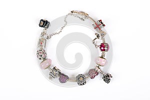 Silver charm bracelet