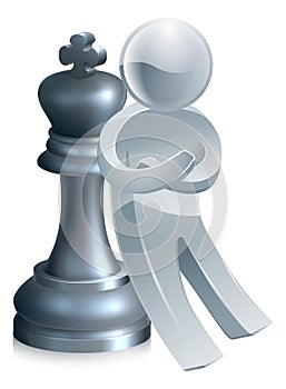 Silver chess man