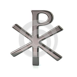 Silver chi rho christian symbol