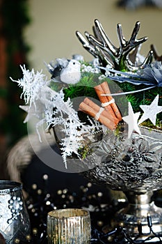 Silver Christmas arrangement