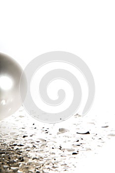 Silver Christmas ball isolated on white background