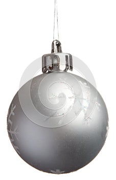 Silver Christmas ball with snowflakes