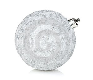 Silver christmas bauble photo