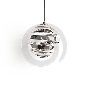 Silver Christmas ornament on white background