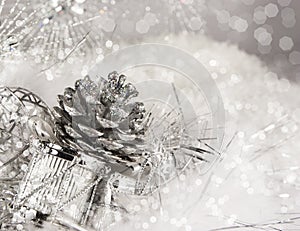 Silver Christmas Pinecone photo