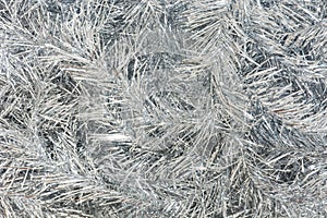 Silver Christmas tinsel for background