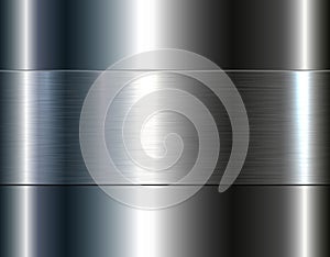 Silver chrome metal 3D background, lustrous and shiny metallic design with brushed metal texture pattern