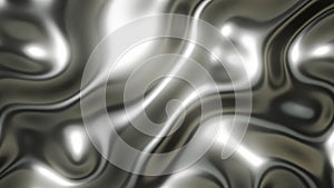 Silver chrome metal texture with waves, liquid metallic