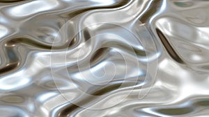 Silver chrome metal texture with waves, liquid silver metallic