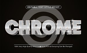 Silver Chrome Text Effect, Editable Text Effect