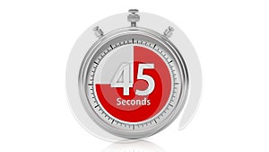 Silver chronometer set on 45 seconds photo