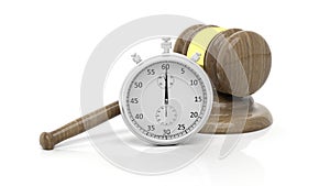 Silver chronometer with wooden gavel