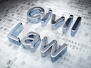 Silver Civil Law on digital background