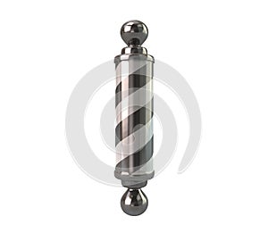 Silver Classic Barber shop pole 3d illustration