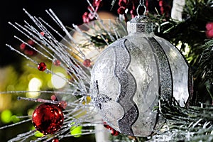 Silver and Clear Christmas Ornament