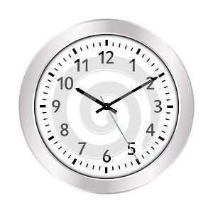 Silver Clock Icon with Classical 10 Past 10 Adjustment
