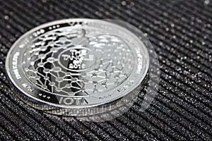 Silver coin cryptocurrency IOTA. MIOTA