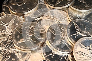 Silver coins background photo