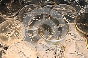 Silver coins background photo