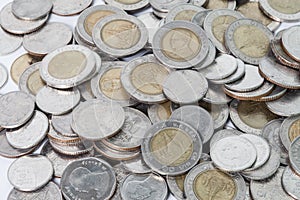 Silver coins background