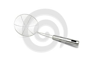 Silver color metal sieve isolated