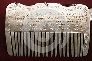 Silver Comb in a Jewish Ceremonial Hall in Prague, Czech Republic