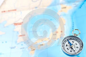 Silver Compass and Map