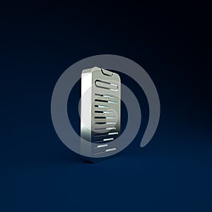 Silver Computer api interface icon isolated on blue background. Application programming interface API technology